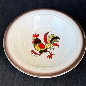 vintage Metlox Poppytrail "Red Rooster" serving bowl